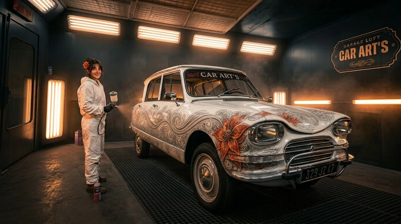 Voiture après peinture custom artistique haut de gamme — création Car Art's Sud-Ouest