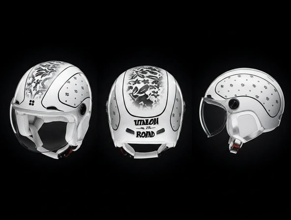 Casque race avant peinture artistique