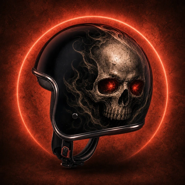 Casque skull custom tête de mort airbrush — personnalisation casque moto, Car Art's Aquitaine