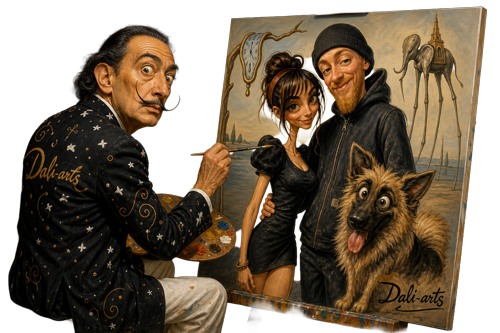 Laura Chaminade et Antoine Thevenet — illustration street art façon Dali · Car Art's Garage Loft Pont-du-Casse