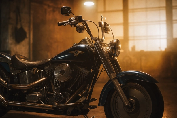 Harley Fat Boy 1997 finition Blue States Pearl Car Art's