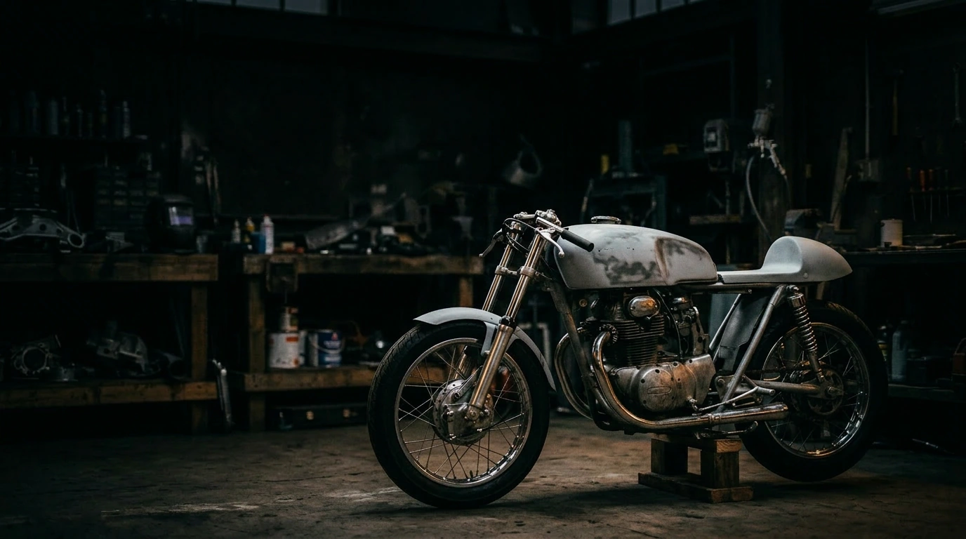 Moto en apprêt prête pour peinture custom — atelier Car Art's Pont-du-Casse Lot-et-Garonne 47