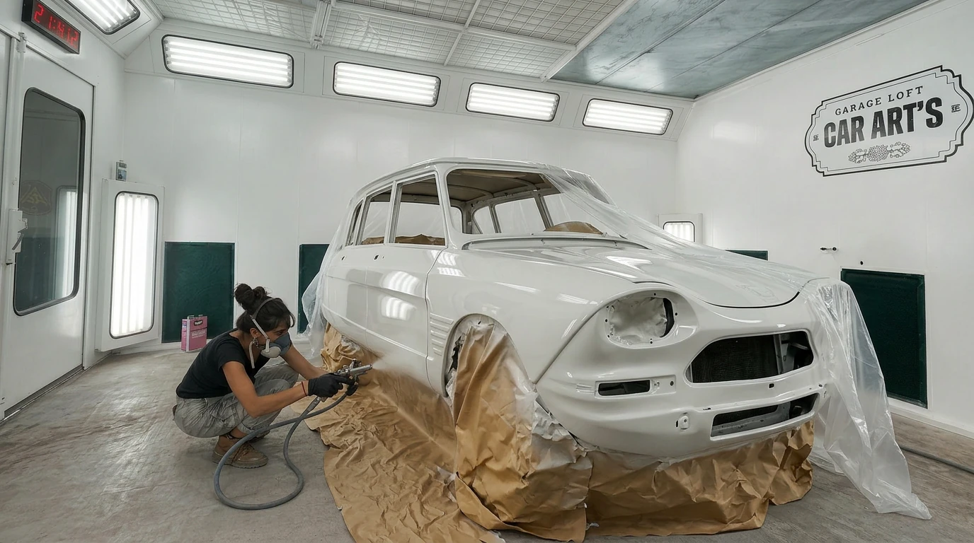 Voiture apprêtée en cabine de peinture — atelier Car Art's Pont-du-Casse Lot-et-Garonne 47