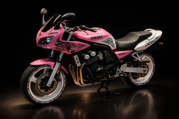 Yamaha moto peinture artistique féminine carrosserie custom — Car Art's